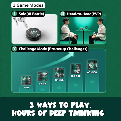 Smart Reversi Game – Electronic AI Strategy Puzzle with 500 Challenges