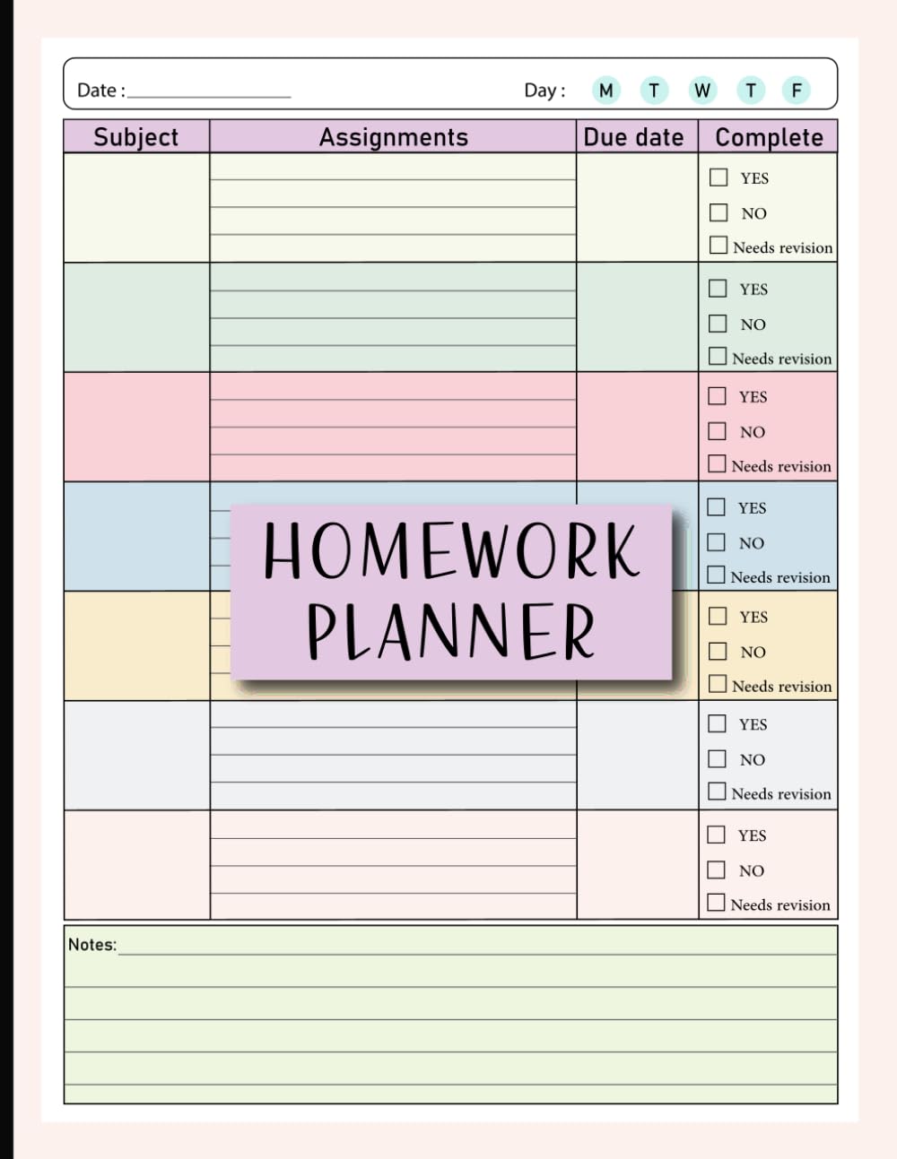 Student Homework Planner – Assignment & Study Organization Notebook