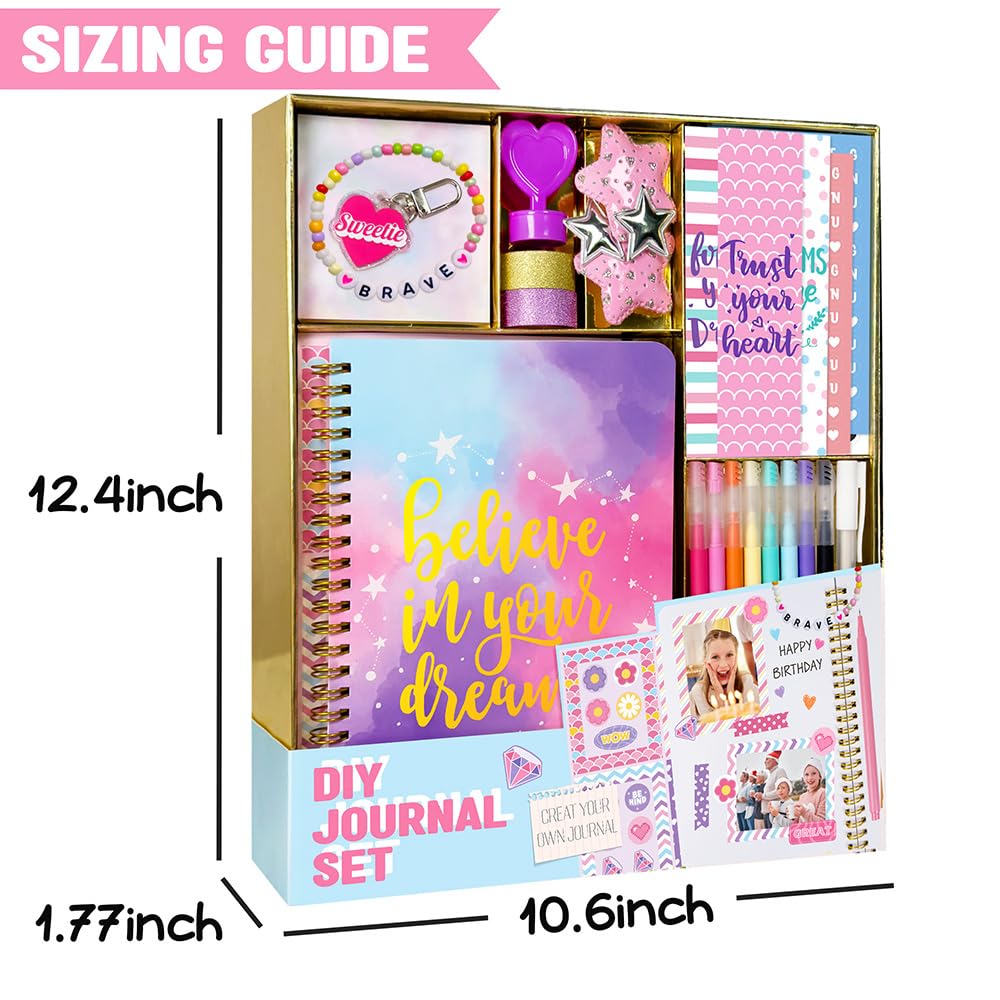 DIY Journal Kit for Girls – Scrapbook Craft & Stationery Set