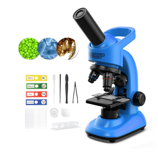 Kids Microscope Kit 40X–1600X – STEM Lab Set with LED Light