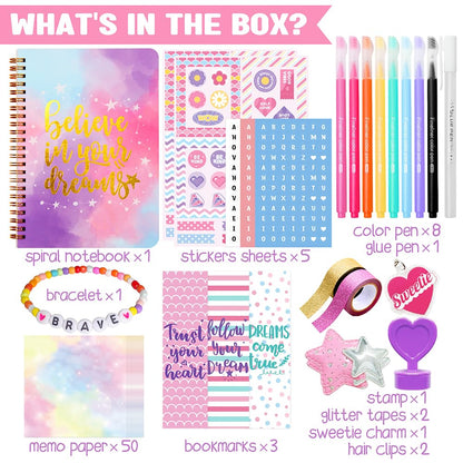 DIY Journal Kit for Girls – Scrapbook Craft & Stationery Set