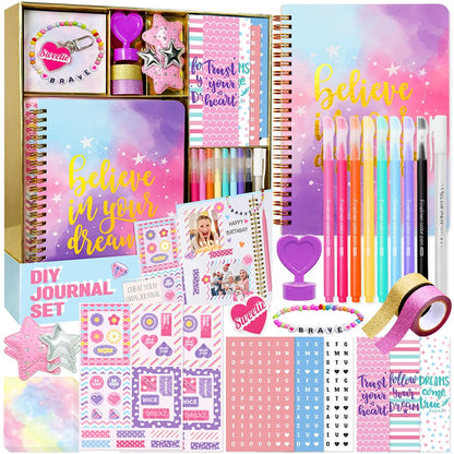 DIY Journal Kit for Girls – Scrapbook Craft & Stationery Set