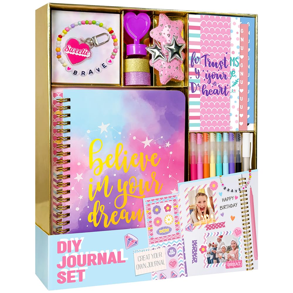DIY Journal Kit for Girls – Scrapbook Craft & Stationery Set