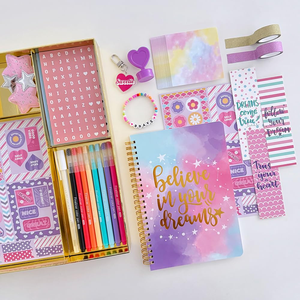 DIY Journal Kit for Girls – Scrapbook Craft & Stationery Set