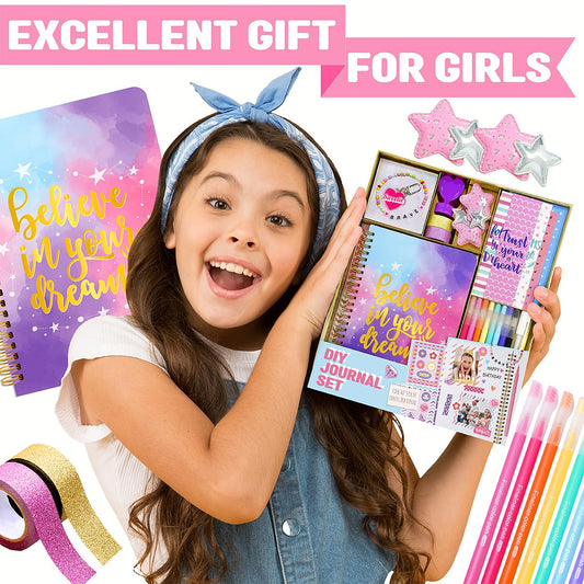 DIY Journal Kit for Girls – Scrapbook Craft & Stationery Set